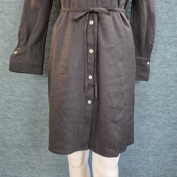 Vince Linen Blend Tie Waist Shirt Dress NWT - Picture 9 of 14